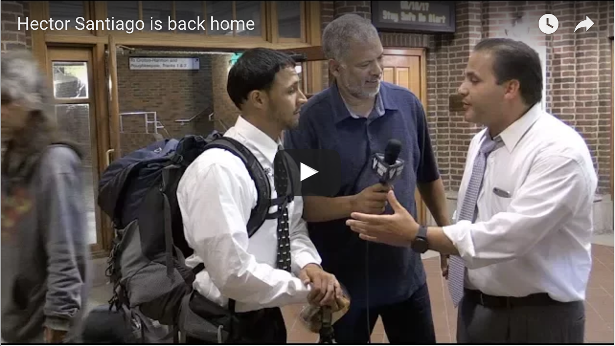 Hector Santiago returns home from his walk to Albany Yonkers Voice